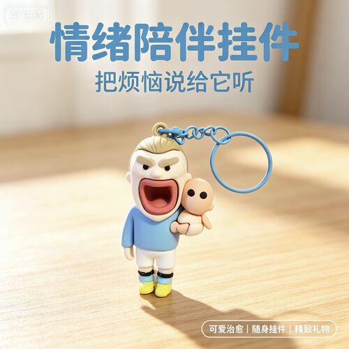哈兰德搞笑钥匙扣世界杯可爱丑萌包包挂件随身挂件桌面摆件挂饰