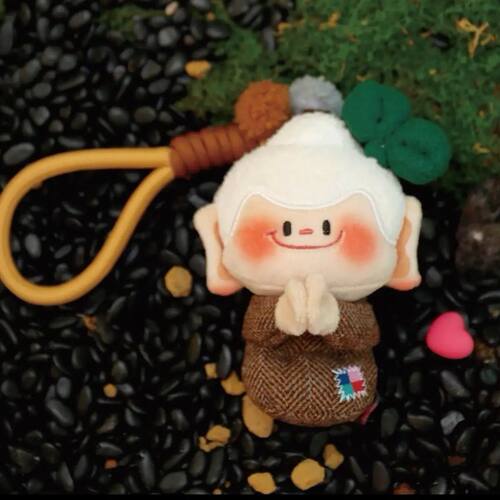 佛小伴文创毛绒菩提小佛挂件包挂玩偶可爱笑脸吉车挂