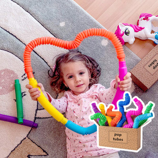 宝宝感官伸缩管婴幼儿童触觉 视觉早教益智拉拉管安抚玩具 听觉