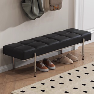 换鞋 凳入户可坐试衣间凳子轻奢高级感不锈钢长条凳 凳门口家用穿鞋