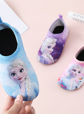 迪士尼女童地板袜防滑蹦床袜瑜伽儿童早教游乐场袜套宝宝袜子春夏