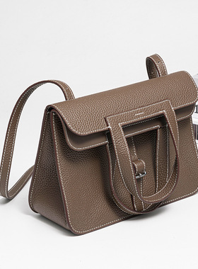 halzan哈赞包25头层牛皮马蹄包真皮公文包高级感手提单肩包邮差包