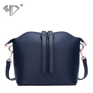 2025新款街头潮流箱包皮具纯色贝壳包真皮邮差女士斜挎包