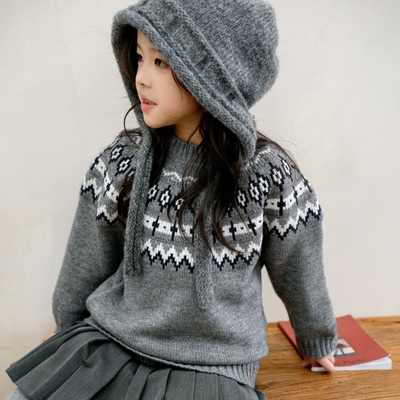 男女童毛衣秋冬针织套头毛线衣