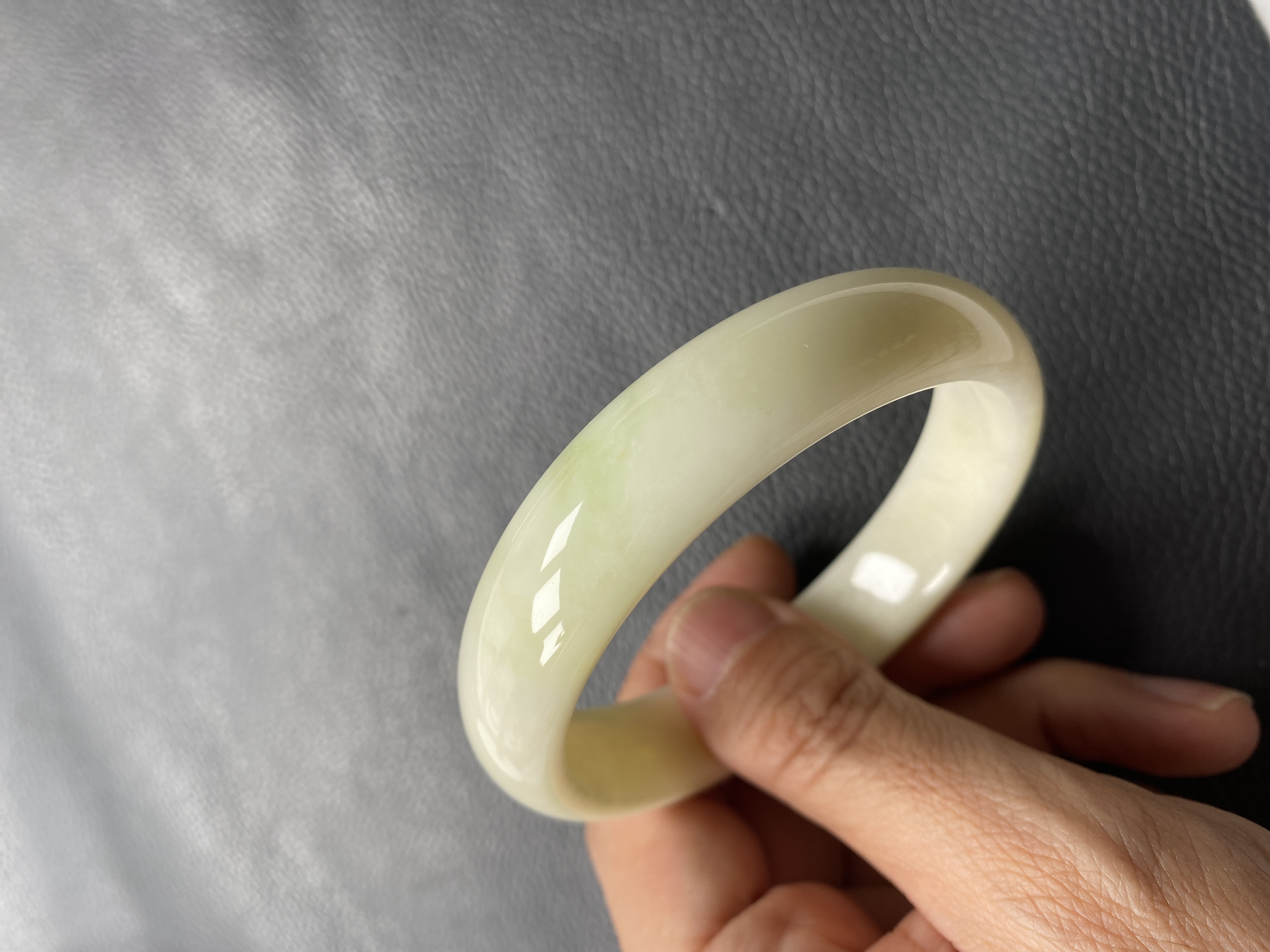 60内径蓝田玉手镯天然正品绿花老翠蓝田玉镯子 兵马俑同款送证书