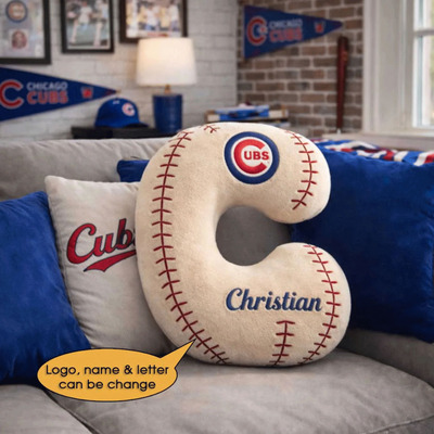 MLB芝加哥小熊Cubs队印花定制创意抱枕字母和球队沙发靠垫装饰品