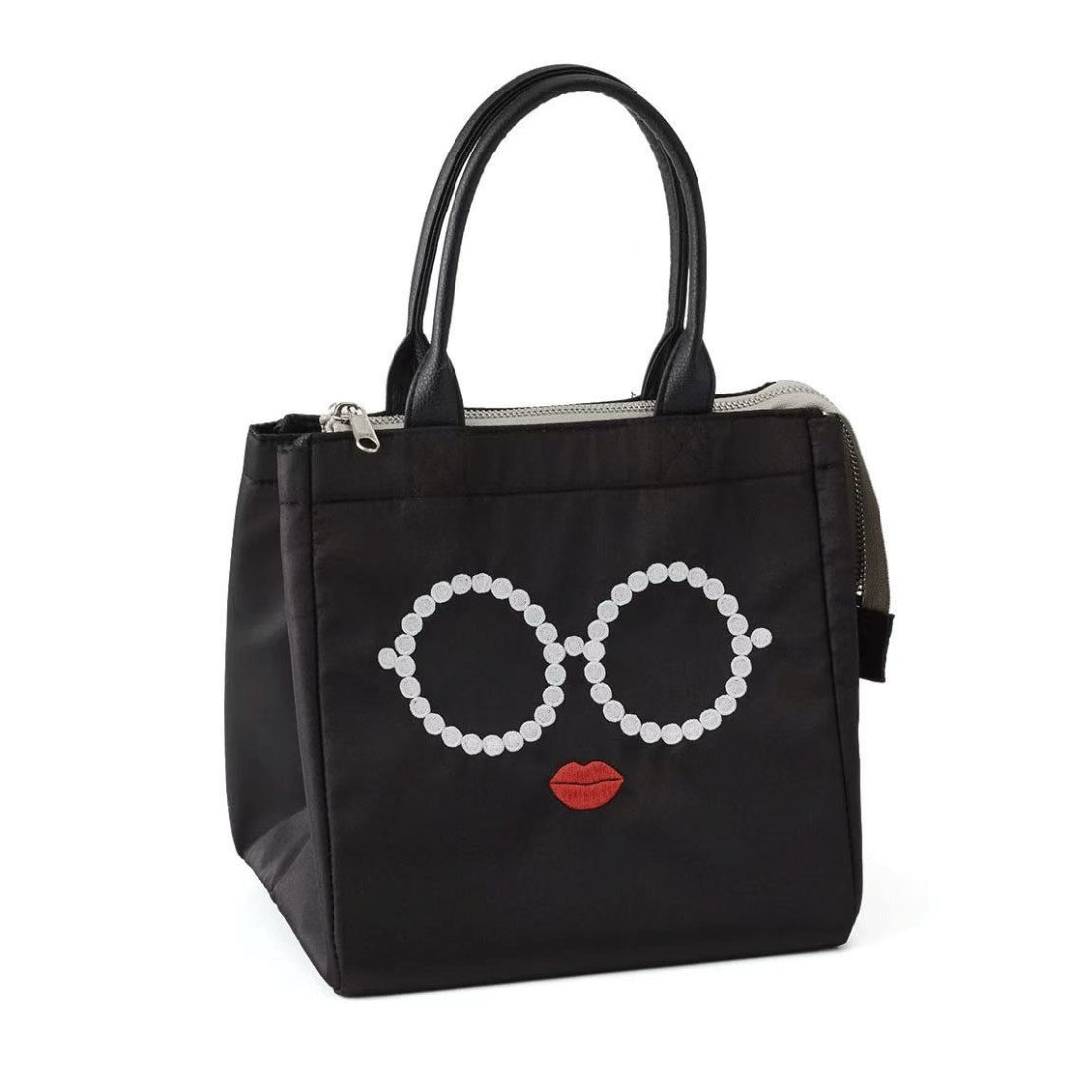 时尚百搭大眼睛保温保冷饭盒袋手提包手拎包新款创意便当包大容量