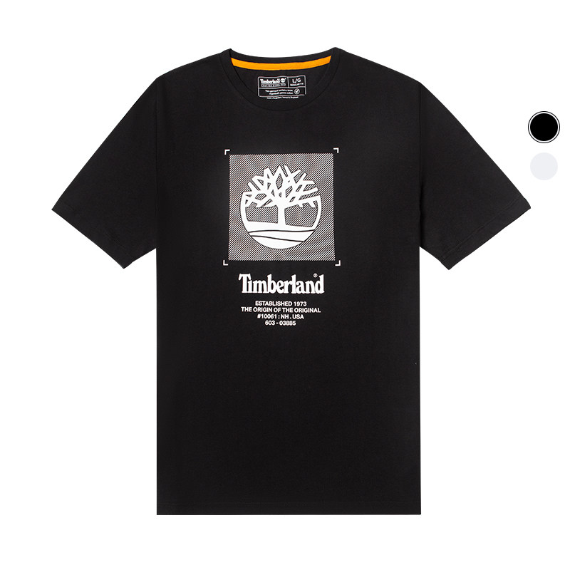 美国Timberland添柏岚男休闲圆领短袖印花纯棉纯色时尚潮流T恤