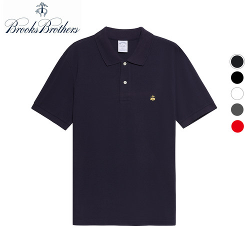 美国布克兄弟BrooksBrothers男士纯色修身POLO衫纯棉休闲翻领短袖