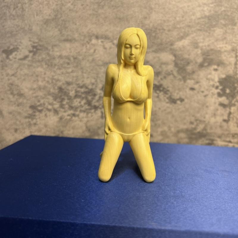 黄杨木雕刻比基尼美女摆件木雕文玩手把件摆饰木工艺品文玩