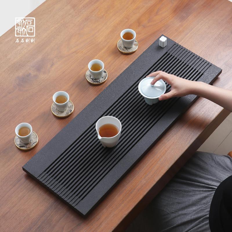 天然黑乌金石茶盘轻奢现代高档家用客厅茶具托盘简约茶海