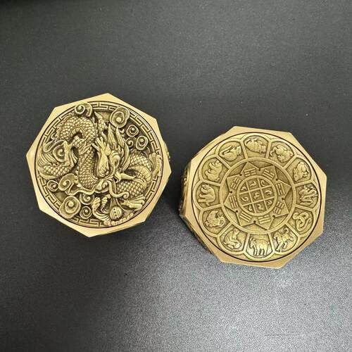 森舍黄铜转钱旋转魔方解压手把件随身携带马上赢骰龙年招财摆件