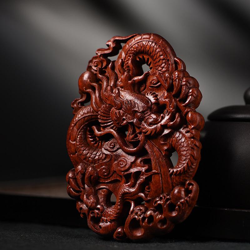 非洲紫檀挂牌挂件车挂件雕刻工艺饰品手把件红木雕文玩随身送礼品