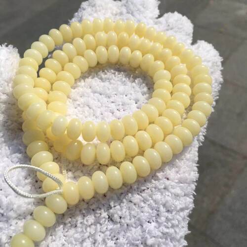 玉化奶黄菩提根108颗算盘桶珠文玩佛珠手链绕指柔菩提子