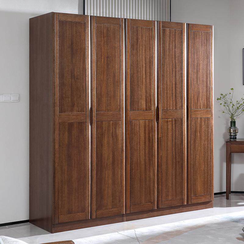 胡桃木衣柜家用卧室小户型定制组装简约现代两三四五门全实木柜子