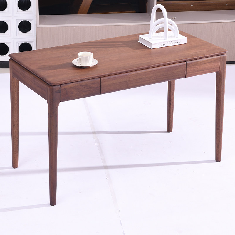 全实木书桌现代简约书房家用卧室办公桌学习桌写字台带抽屉电脑桌