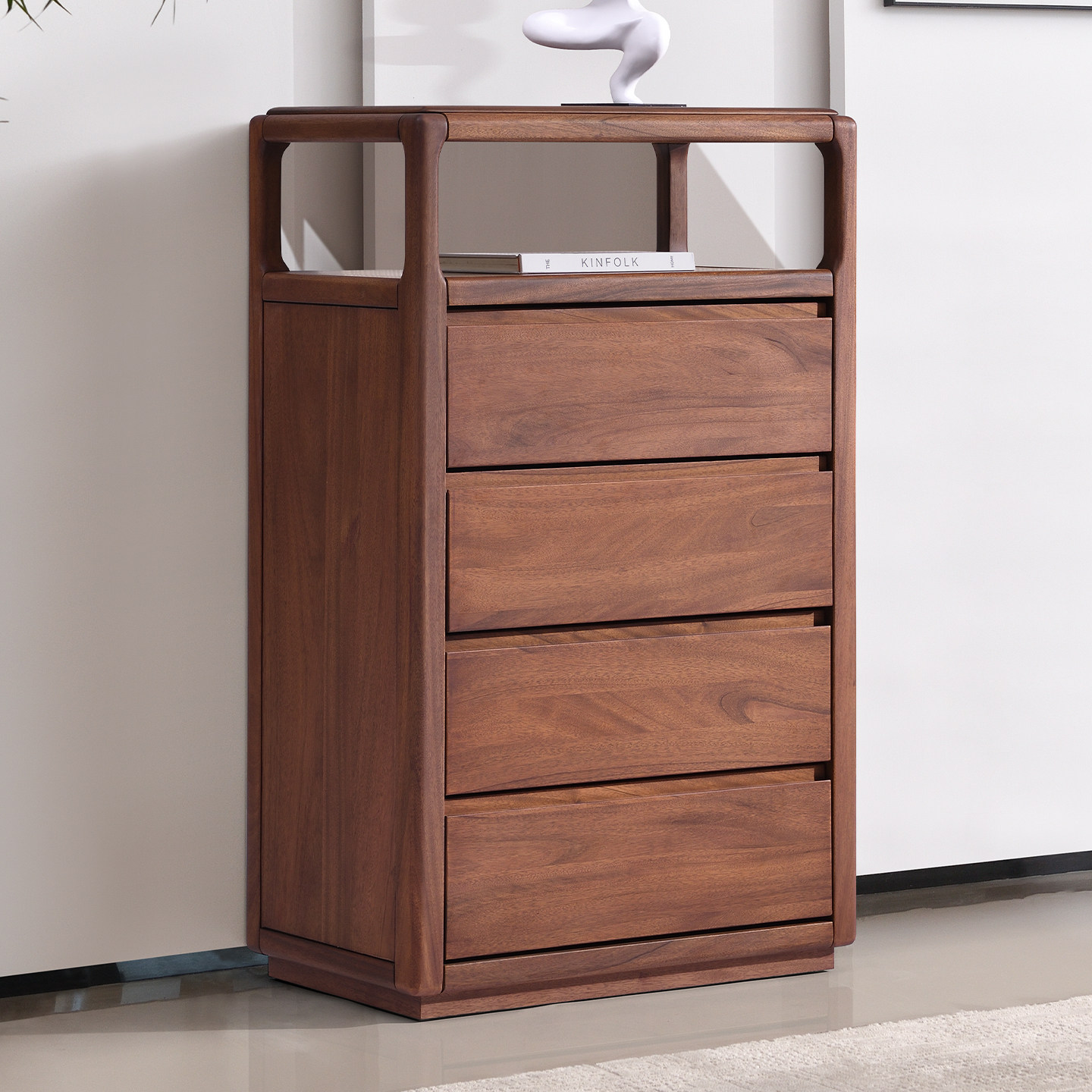 全实木客厅边柜现代简约小户型斗柜抽屉柜子卧室家用收纳置物柜