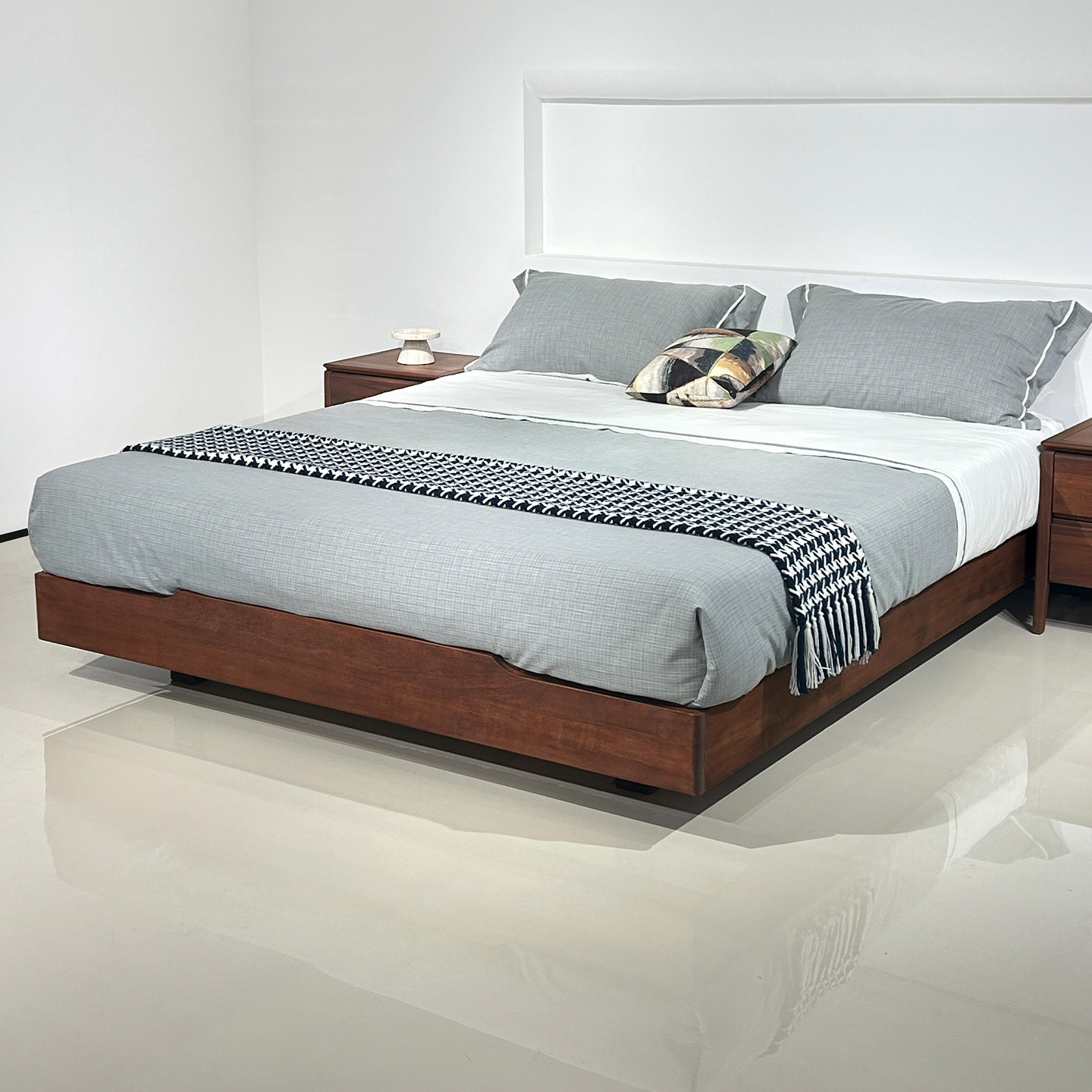 全实木无床头无靠背悬浮床卧室现代简约小户型榻榻米床双人齐边床