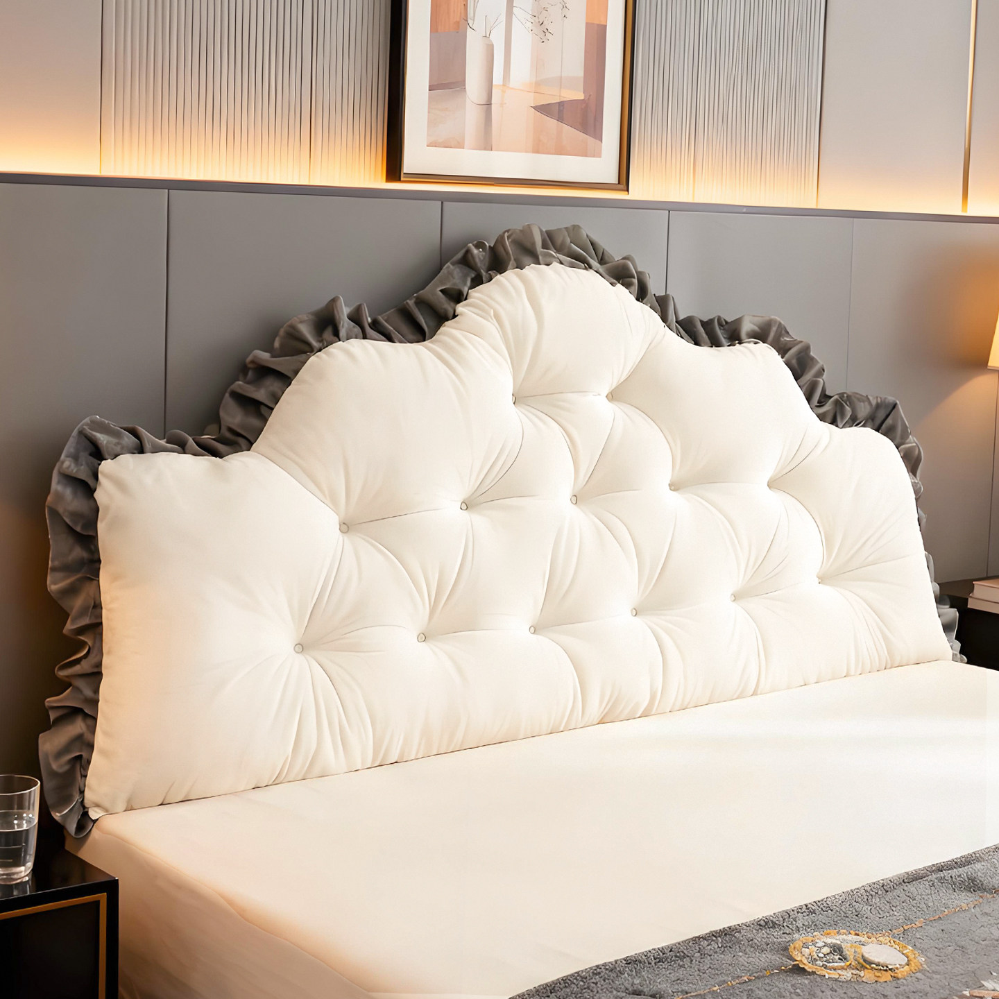 简约床头软包靠背加绒免洗卧室床头靠枕看书神器沙发飘窗靠垫绑带