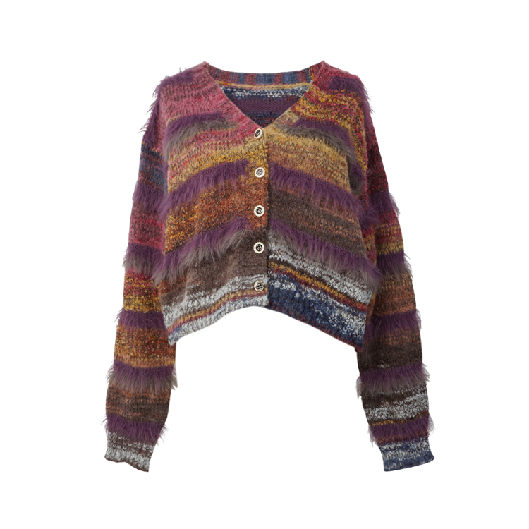 美拉德穿搭彩色复古针织衫