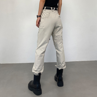 梨型身材小个子户外登山 女酷飒风春秋直筒高腰显瘦冲锋裤 工装 裤