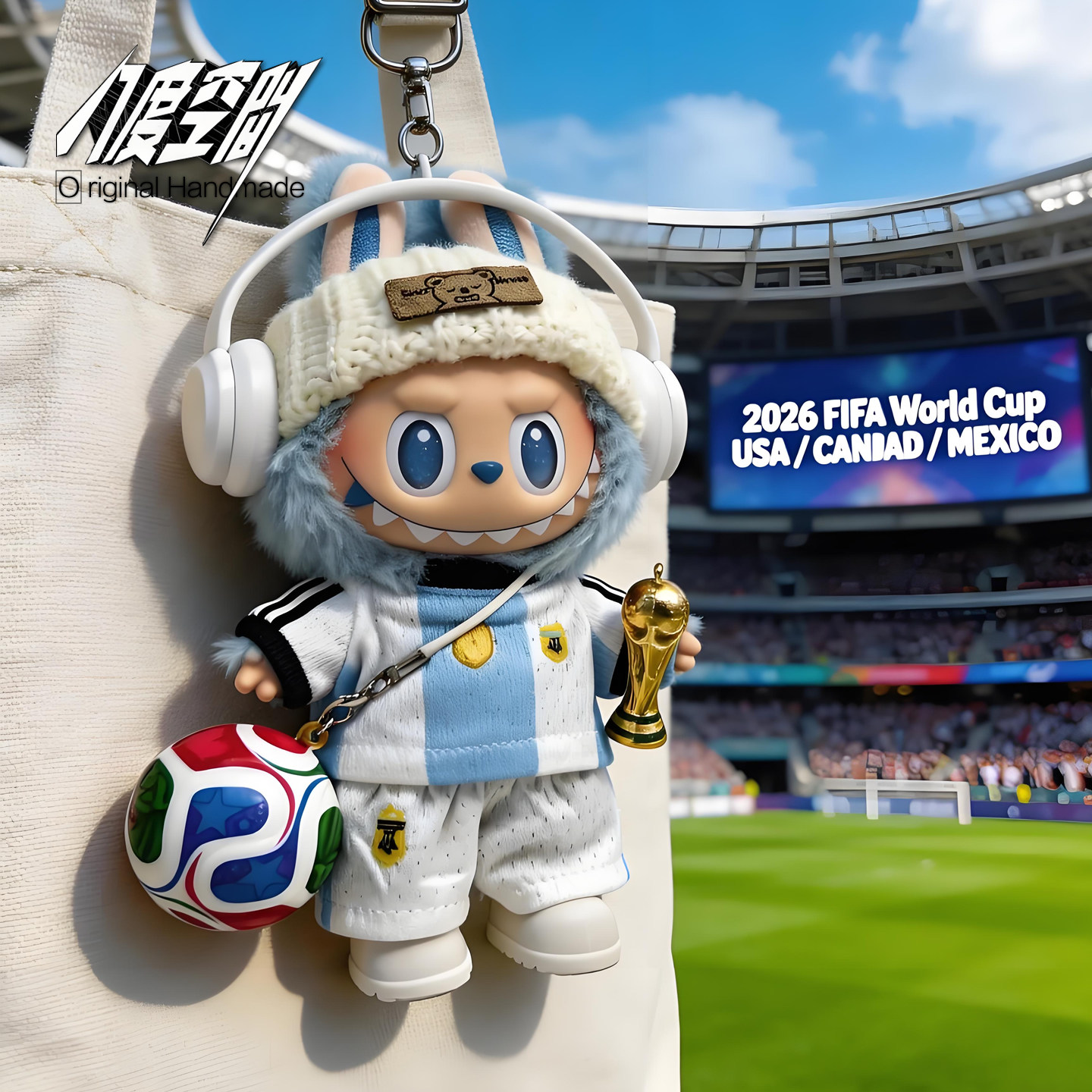 新品拉布布娃衣前方高能足球世界杯衣服labubu一二三代阿根廷套装