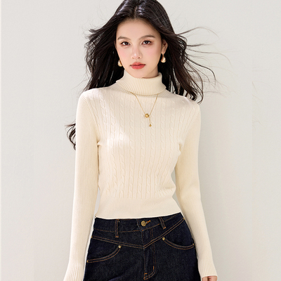 高领短款毛衣女2025新款秋冬修身