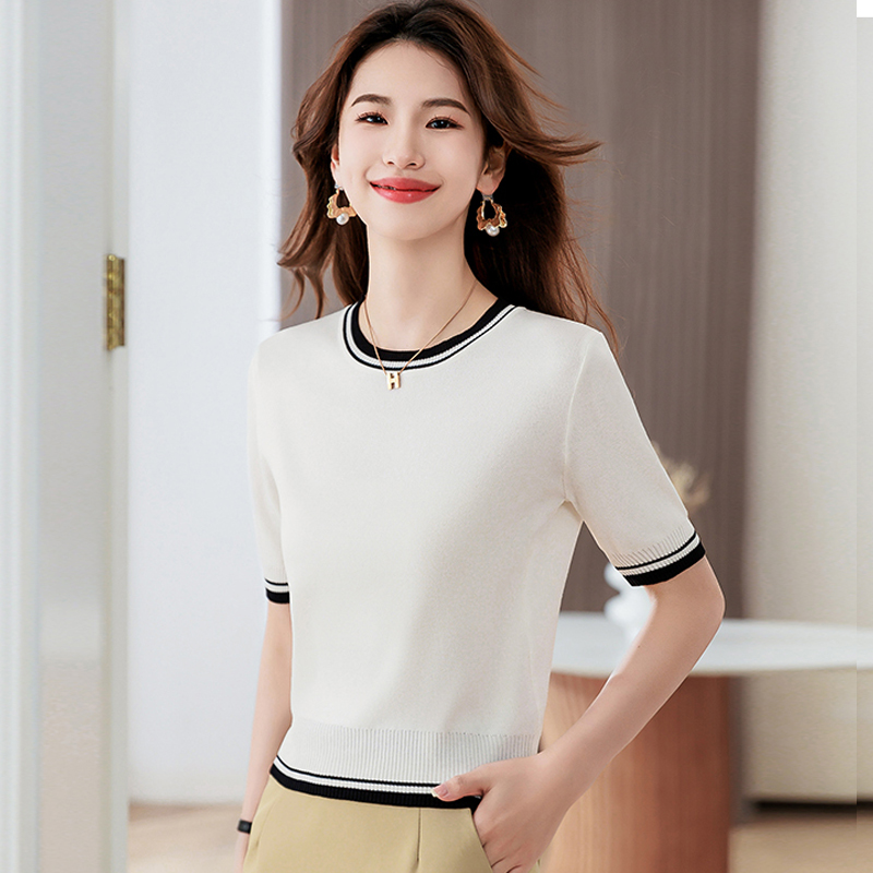 夏季女装2025新款修身短袖t恤女