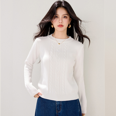 套头加厚短款女士毛衣秋冬高级感