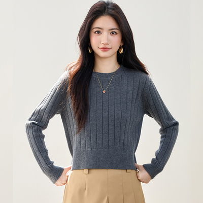 套头短款毛衣女秋冬加厚针织衫