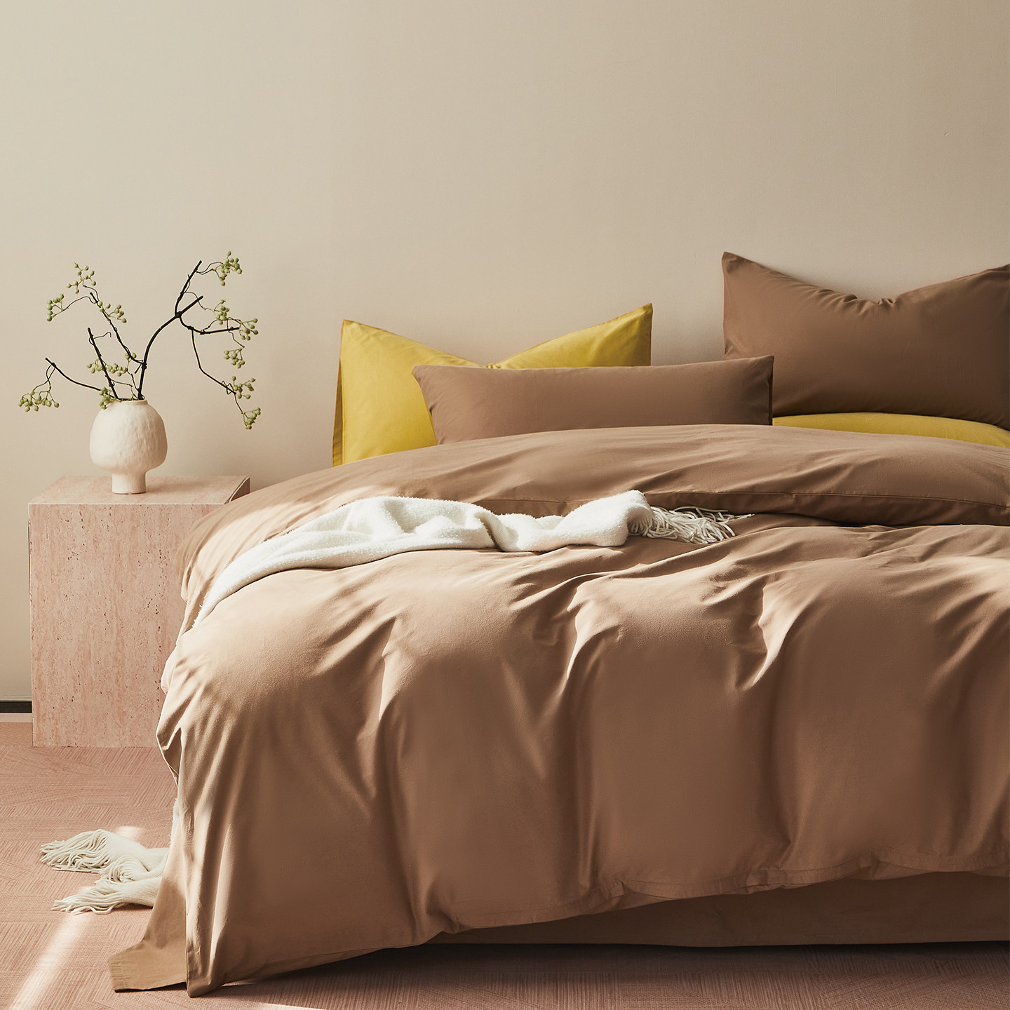 羽亲全棉轻磨毛四件套纯棉被套床单床上用品,床上用品,床品套件/四件套/多件套,淘宝优惠券,粉丝福利购,淘宝优惠卷