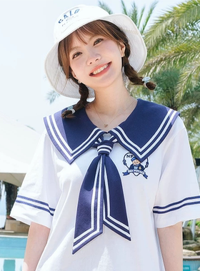 海军领学院风甜美百搭海军领假领子