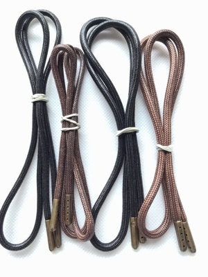 875轻奢DI丫油蜡黑色加粗圆绳鞋带男女款马丁靴cat工装棕色鞋绳子