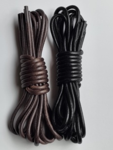 875轻奢风油蜡黑色圆绳鞋带男女款大黄靴马丁靴cat工装棕色鞋绳子