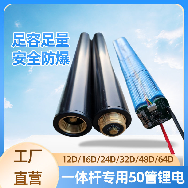 一体杆锂电池组12.6v16.8v25.2v户外逆变器锂电池组50管专用电池