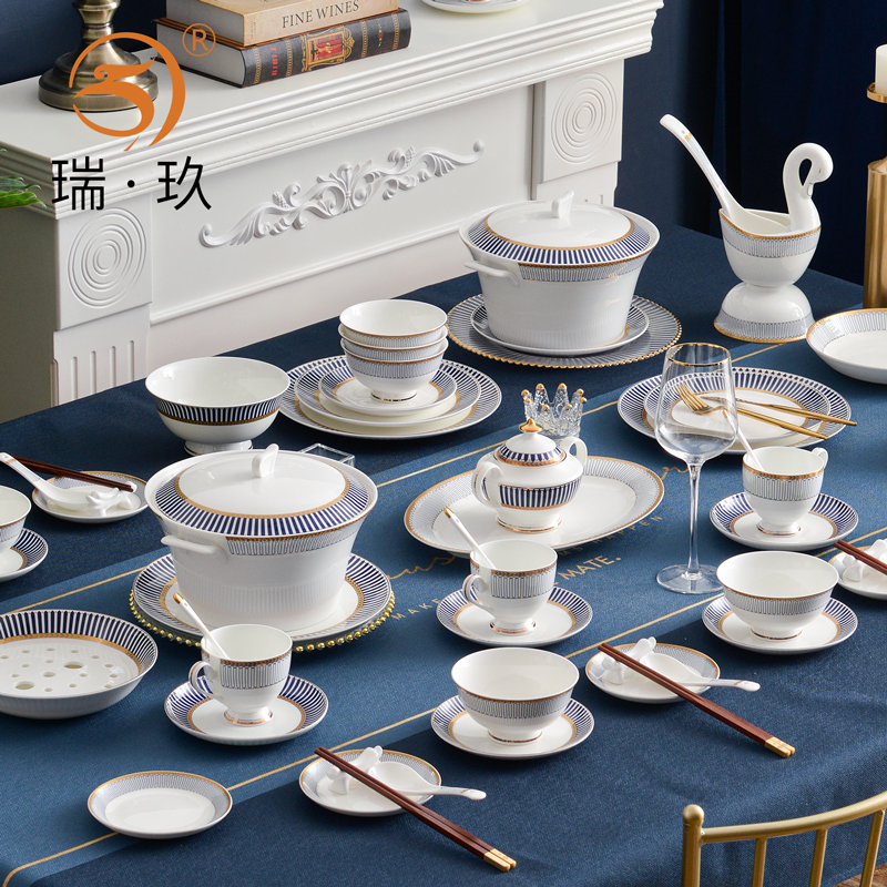 唐山骨瓷碗盘碟勺单个自由搭配