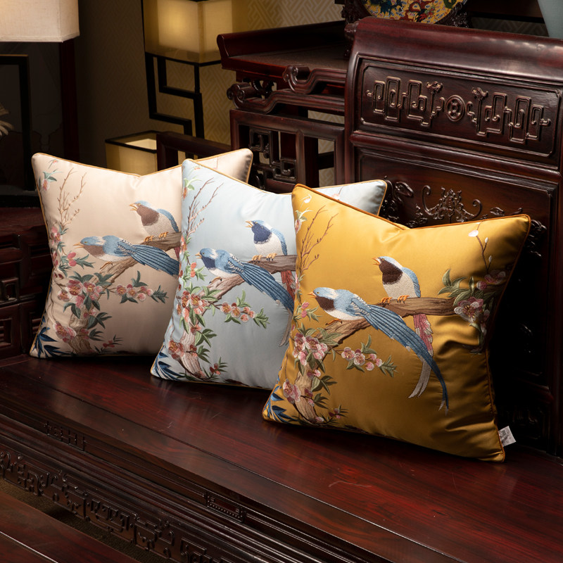 新中式抱枕客厅红木沙发可拆洗靠枕套含芯靠背垫中国风靠垫定制