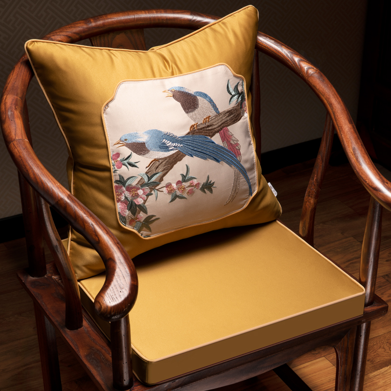 新中式实木椅餐桌椅子座垫