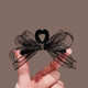 高级感黑色网纱蝴蝶结抓夹小号发抓公主头前额刘海发夹顶夹鲨鱼夹