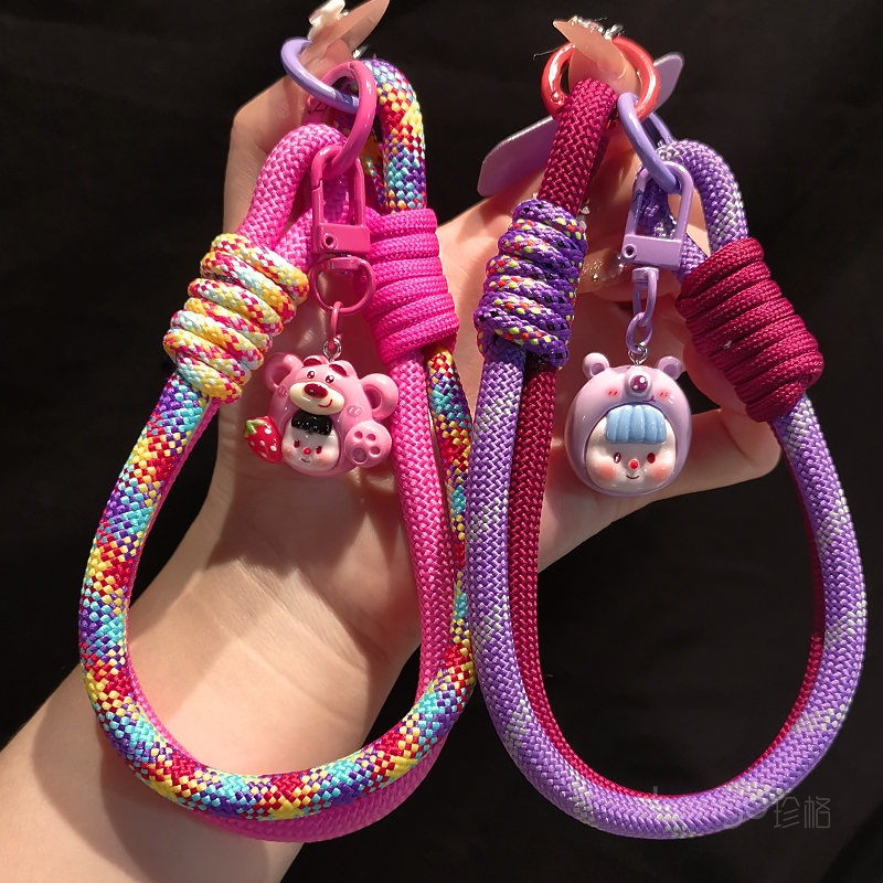 网红多巴胺手机挂绳编织腕带