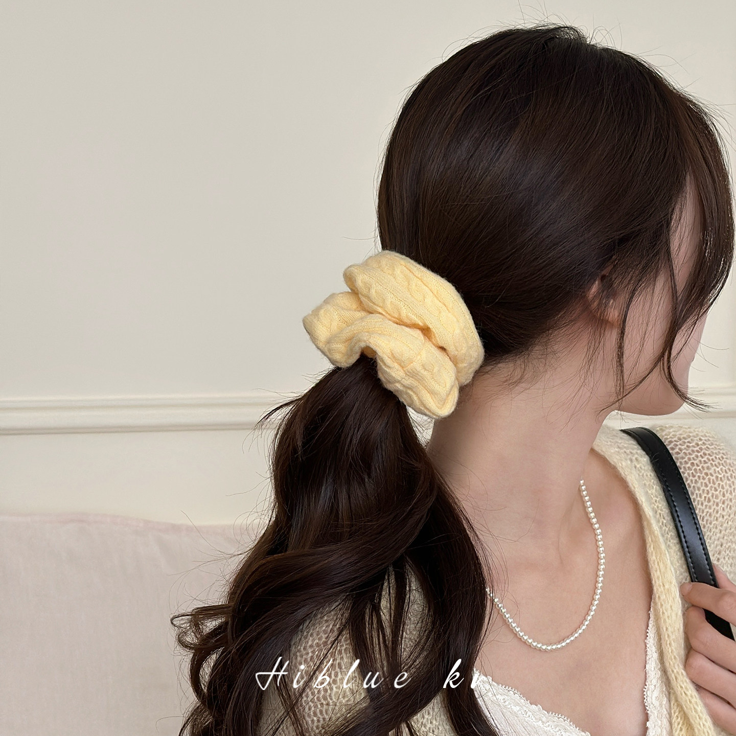 韩系黄色毛线花朵大肠发圈女秋冬扎头发绑头发绳2026新款气质头绳,饰品/流行首饰/时尚饰品新,发饰,淘宝优惠券,粉丝福利购,淘宝优惠卷