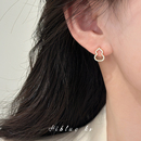 锆石金色葫芦耳钉女秋冬独特耳饰2025新款 轻奢高级感旺财耳环 爆款