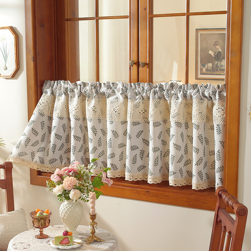 门帘棉麻布艺复古半帘厨房短帘遮挡飘窗窗帘纱隔断卧室日式田园风