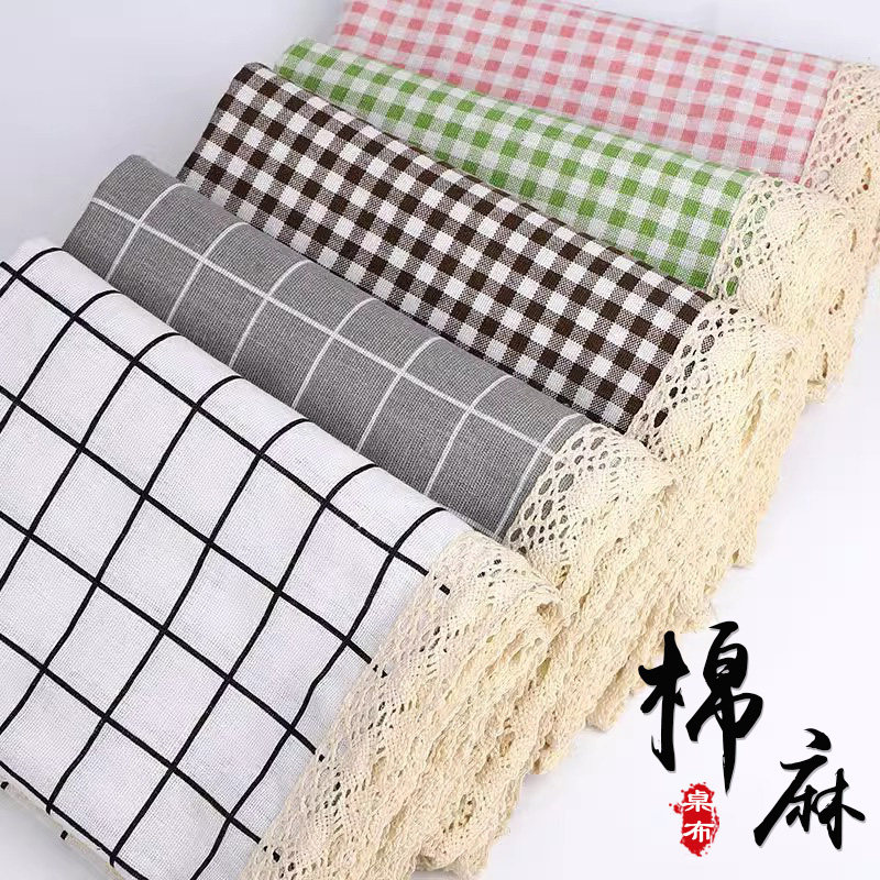 桌布棉麻花边布艺ins风小清新餐桌布简约现代长方形茶几布书桌垫