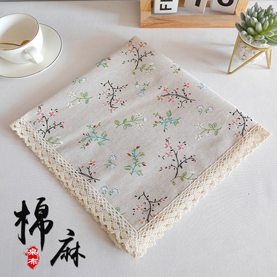 棉麻桌布布艺田园小清新家用茶几防尘盖巾长方形宿舍书桌垫餐桌布