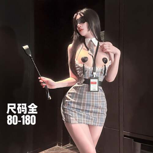大码性感格子女包臀裙秘书制服女