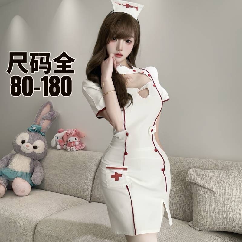 大码胖mm性感护士制服qqny纯欲睡裙套装2025新款后妈包臀裙趣味