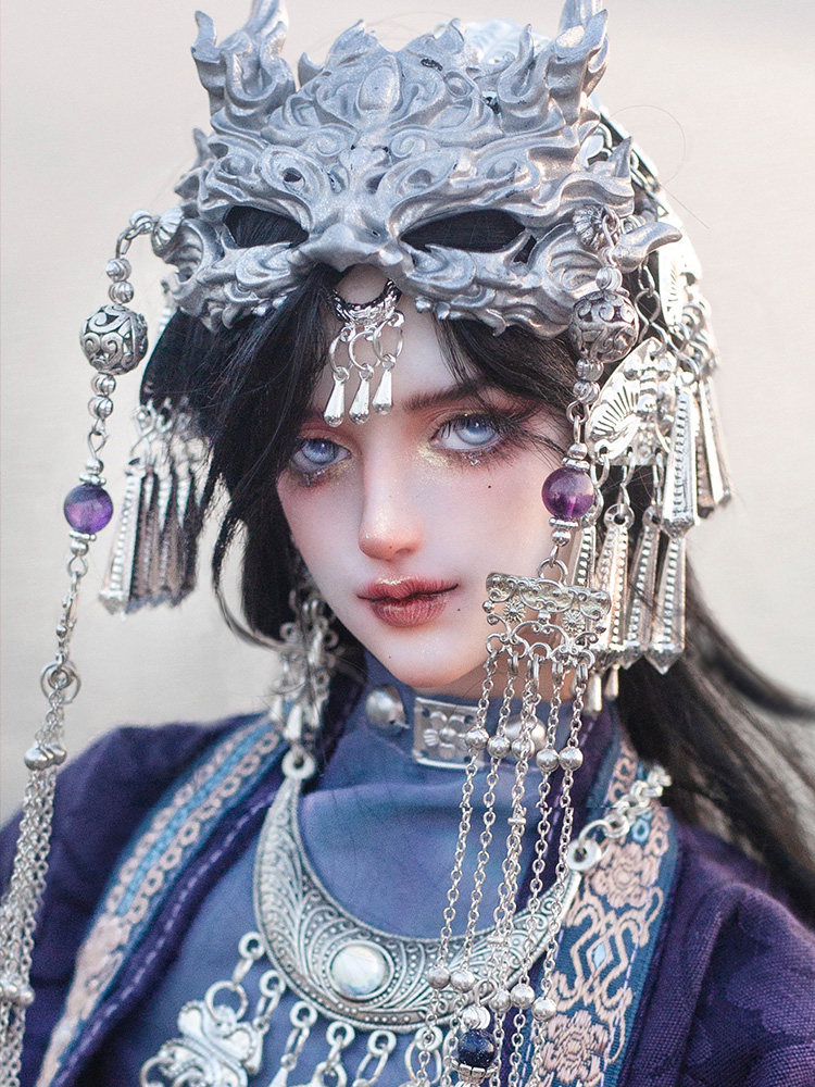月夜行歌自制bjd麒麟kylin单头面具三分叔古风现代苗疆异域风现货