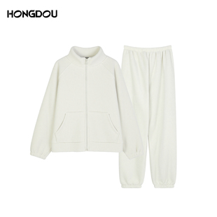 【婷二专属】秋季情侣款高端摇粒绒立领设计家居服睡衣H5N6812