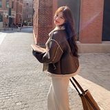 【现货】美拉德机车风PU皮羊羔毛皮毛一体232-P185-K278，女装皮草，浙宝113